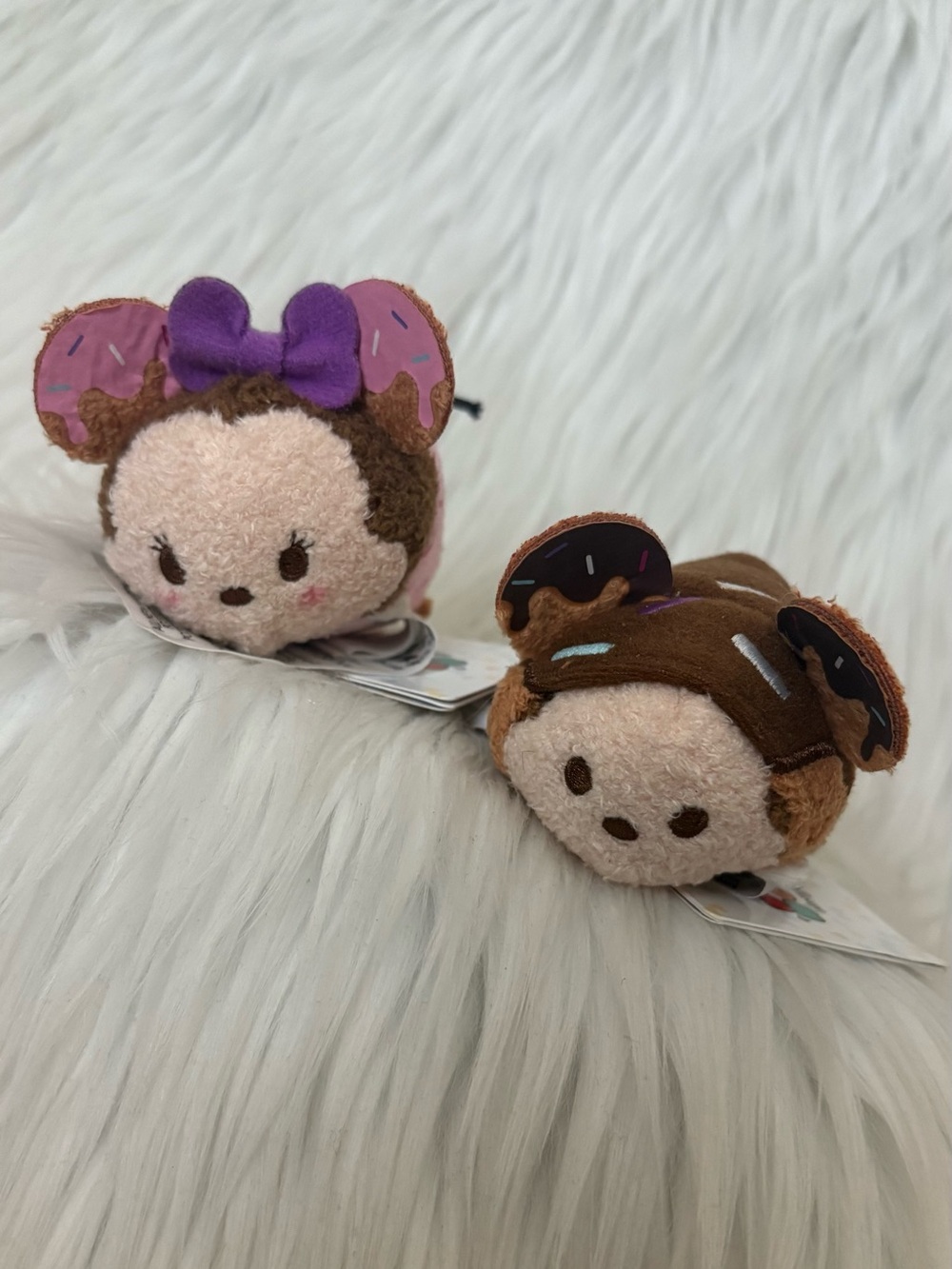 Disney Tsum Tsums Pink Donut Minnie and Chocolate Mickey 3.5” in Mini Plush